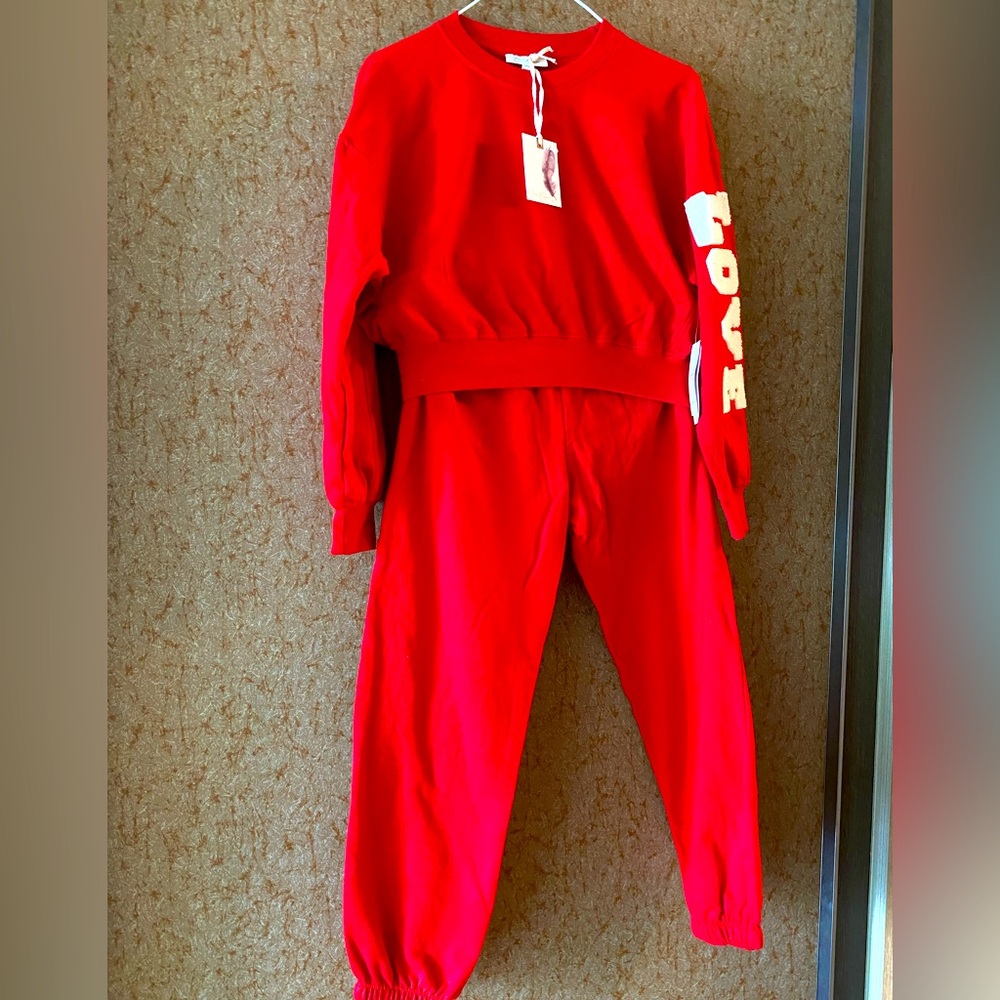 Red Kids Sweatpants Set